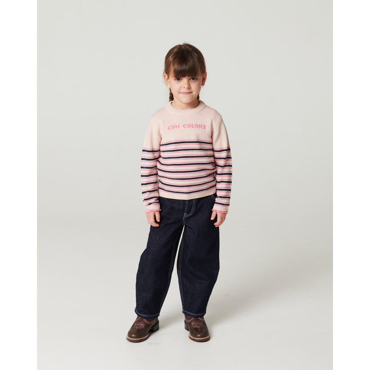 COPENHAGEN COLORS Raw Denim Organic Balloon Denim Byxor M/ Hearts Back Pockets