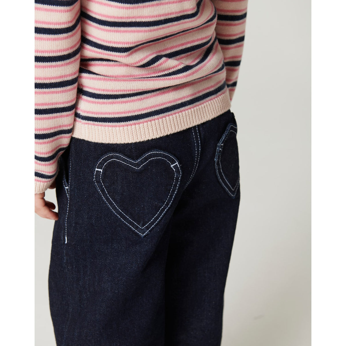 COPENHAGEN COLORS Raw Denim Organic Balloon Denim Byxor M/ Hearts Back Pockets