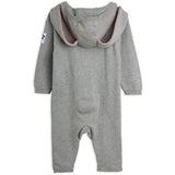 Mini Rodini Grey Melange Rabbit Ear Fine Stickad Baby Byxdress