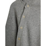 Mini Rodini Grey Melange Rabbit Ear Fine Stickad Baby Byxdress