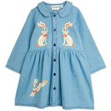 Mini Rodini Blue Lw Denim Rabbit Sp Woven Klänning