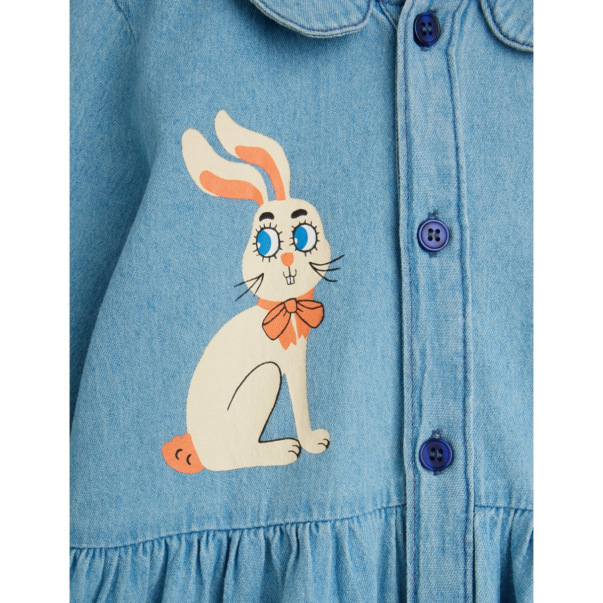 Mini Rodini Blue Lw Denim Rabbit Sp Woven Klänning