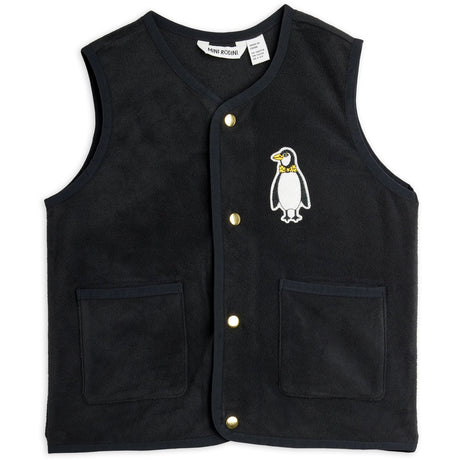 Mini Rodini Black Penguin Patch Microfleece Väst