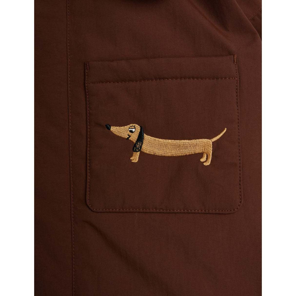 Mini Rodini Brown Quiltad Nylon Parka Med Faux Päls Krage
