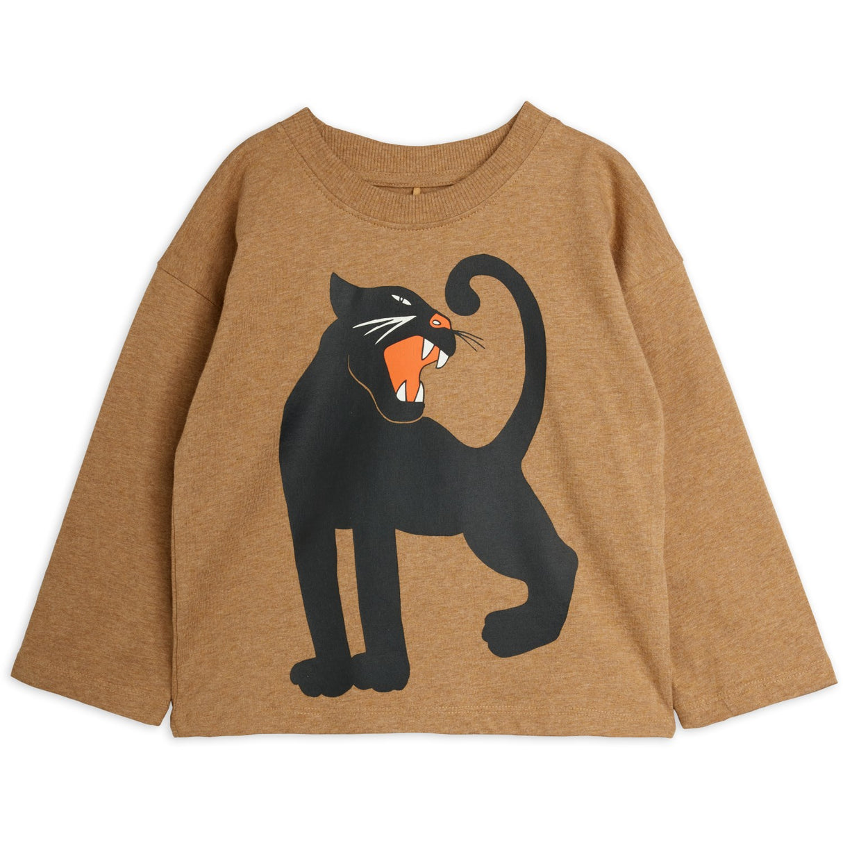 Mini Rodini Brown Panther Sp Melange Ls Tee
