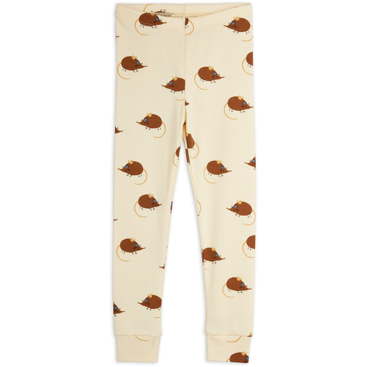 Mini Rodini Beige Elephant Shrew AOP Leggings