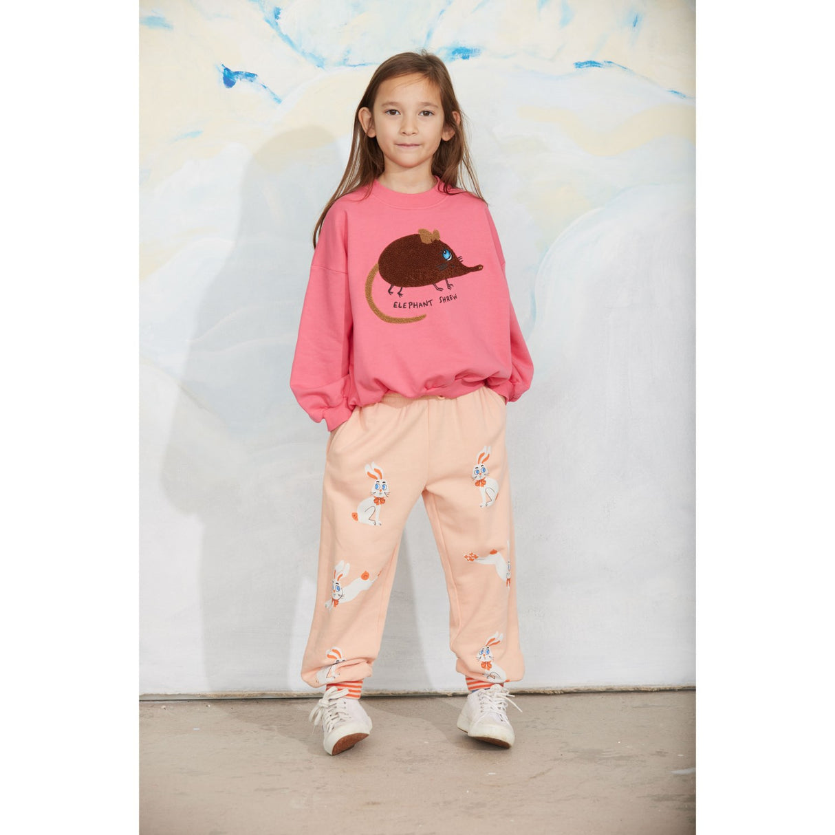 Mini Rodini Pink Rabbit Sp Cuffed Sweatpants