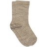Mp Danmark Light Brown Melange Ull Rib Strumpor