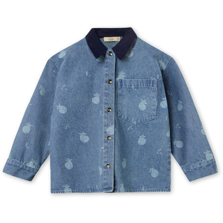 Fliink Medium Blue Aop Don Denim Skjorta