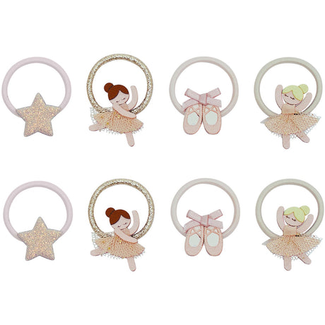 Mimi & Lula 8 Hårelastikker - Mini Ballerinaskor