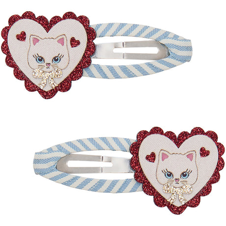 Mimi & Lula 2 Hårklämmor - Large Scalloped Heart