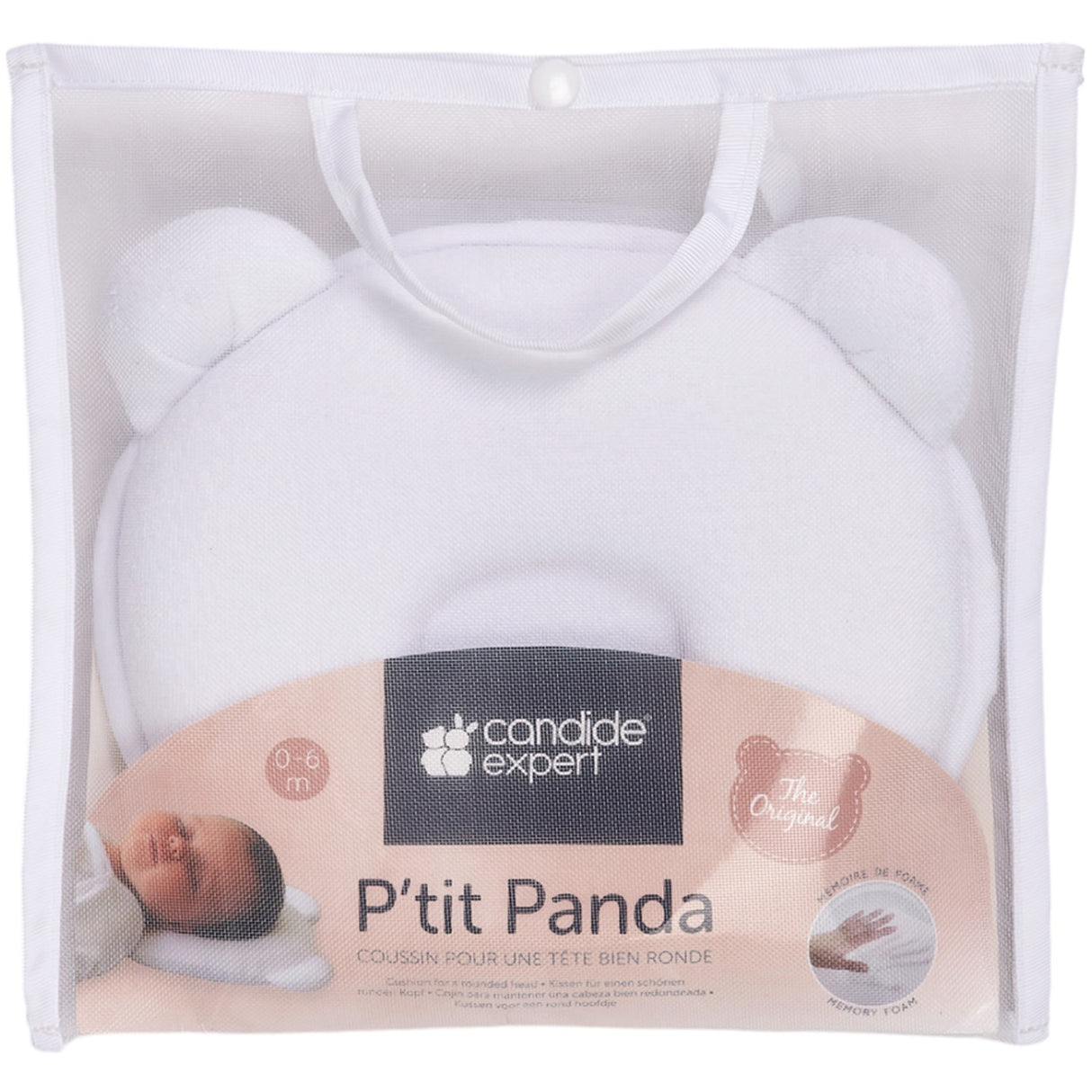 Candide White Panda Baby Kudde