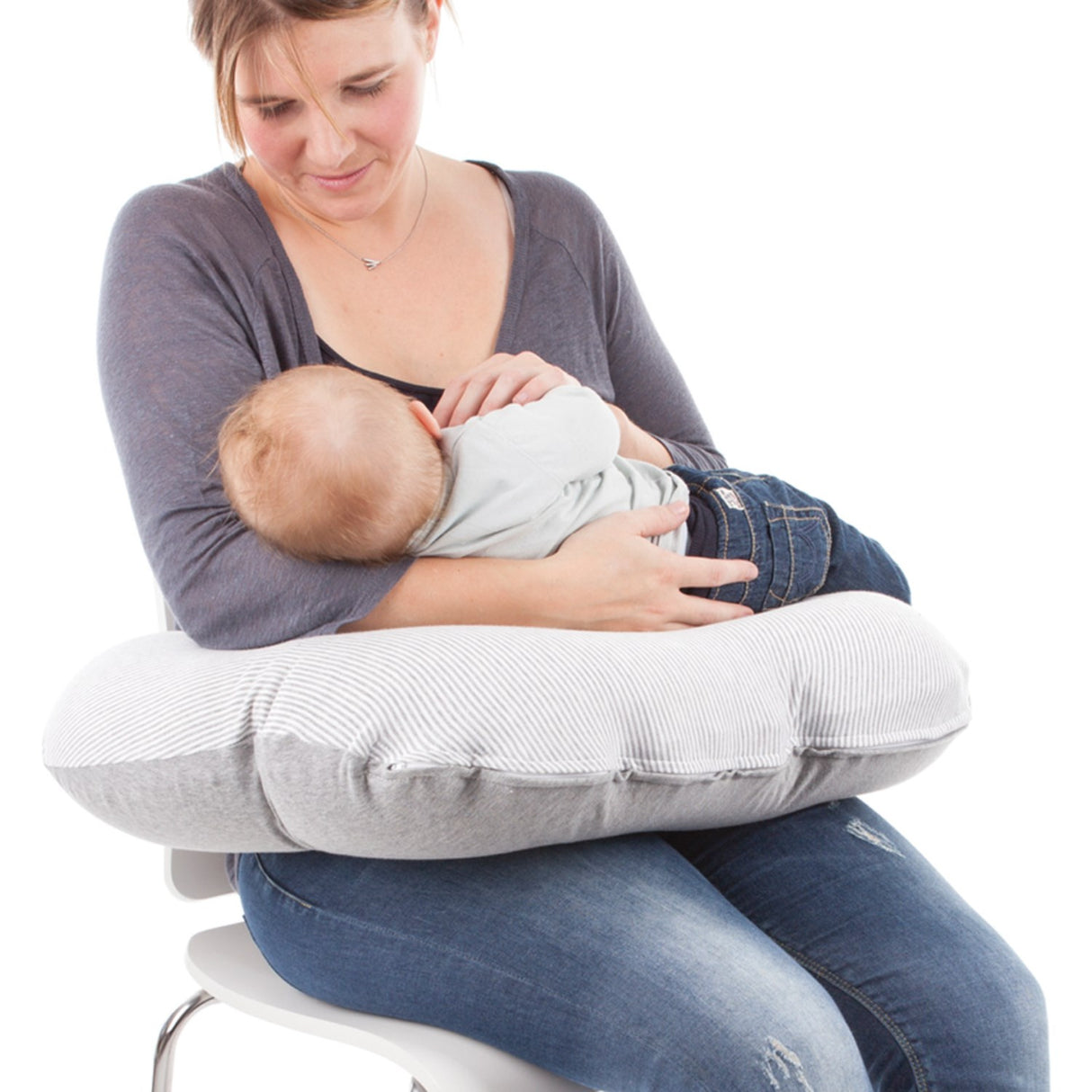 Doomoo Striped Grey Nursing Kudde