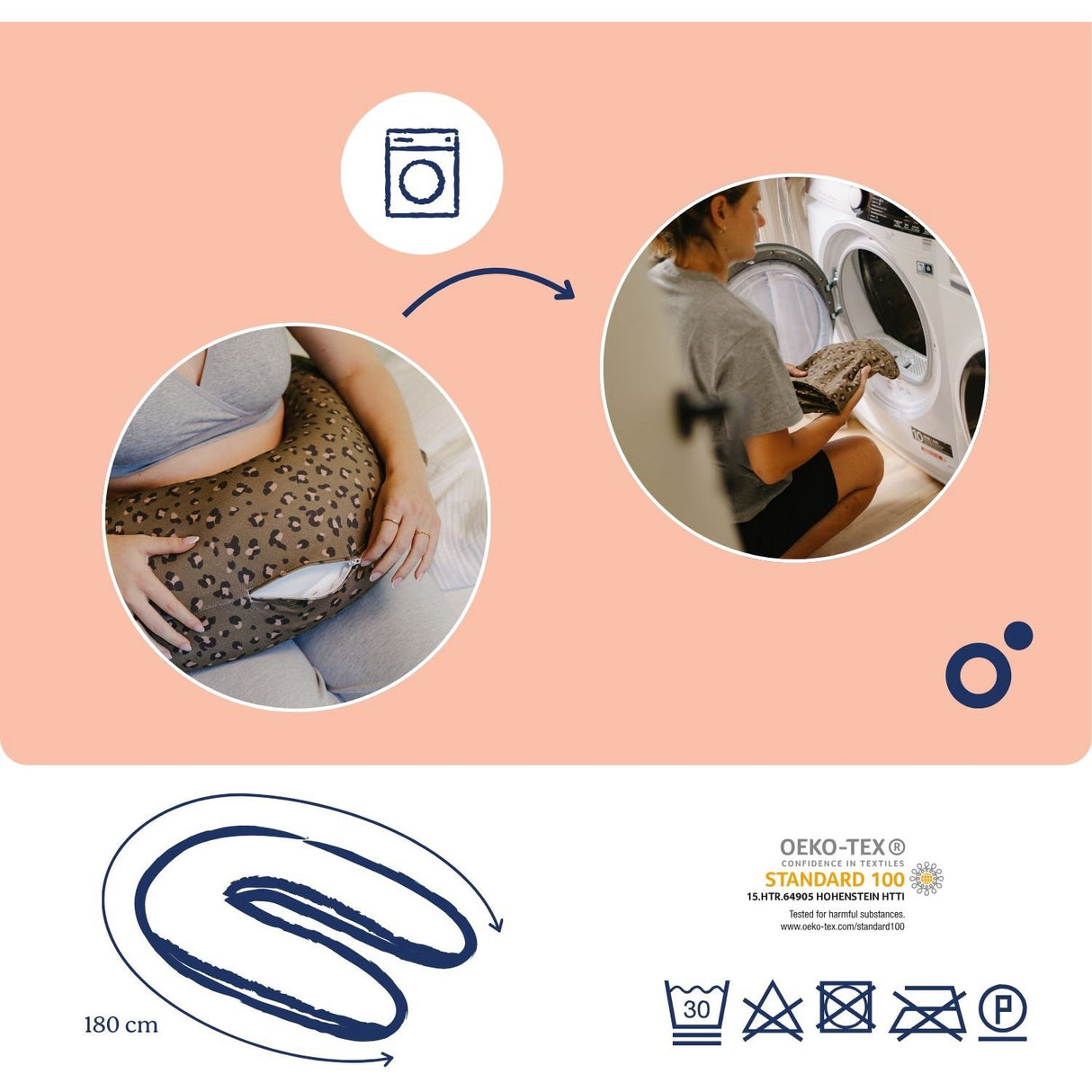 Doomoo Dark Leopard Nursing & Pregnancy Kudde