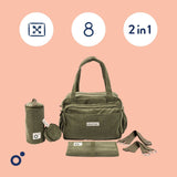 Doomoo Corduroy Khaki Diaper Väska Med 8 Tillbehör