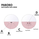Pabobo Pink Mini Moon Night Lys