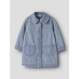 Name It Light Blue Denim Flower Emb Nmfpiper Ls Dnm Klänning 3614-Za