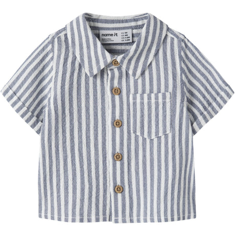 Name It Vintage Indigo Cloud Dancer Nbmfedenis Ss Skjorta