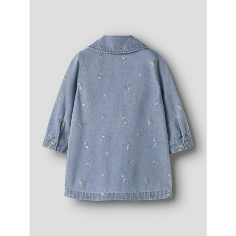 Name It Light Blue Denim Flower Emb Nmfpiper Ls Dnm Klänning 3614-Za