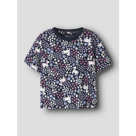 Name It Navy Blazer Unicorn Flowers Nmfvelda Ss Nreg Topp