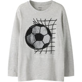Name It Light Grey Melange Nkmdorak Ls Nreg Topp