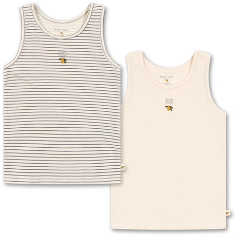 Konges Sløjd Blue Stripe Basic 2 Pack Tank Topp Gots