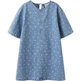 Name It Light Blue Denim Flower Aop Nkfpsilla Dnm Aop Ss Klänning 2121-Im