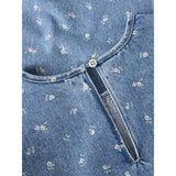 Name It Light Blue Denim Flower Aop Nkfpsilla Dnm Aop Ss Klänning 2121-Im