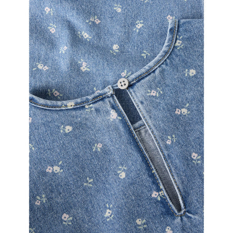 Name It Light Blue Denim Flower Aop Nkfpsilla Dnm Aop Ss Klänning 2121-Im