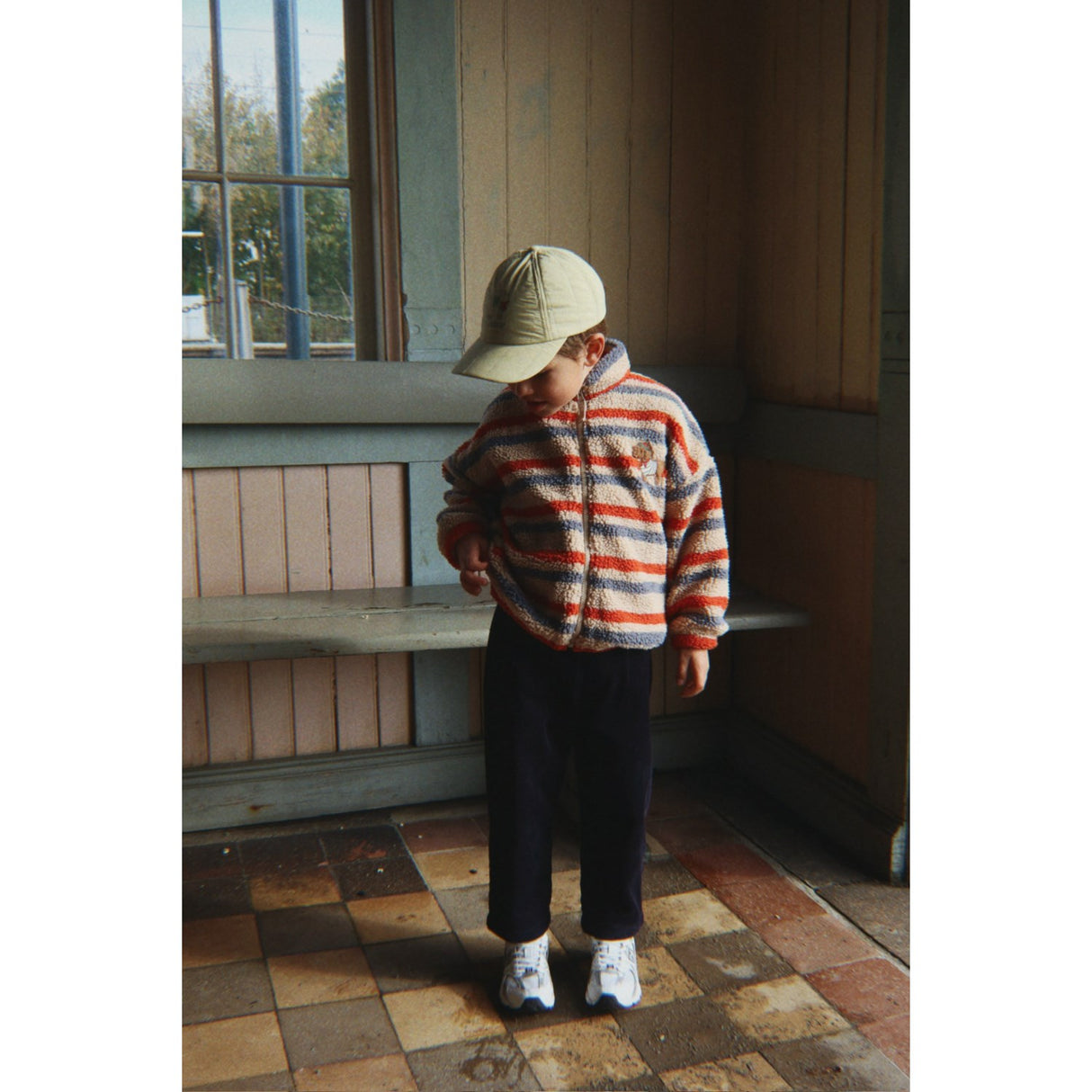 Konges Sløjd Tangerine Stripe Jody Embroidery Nallebjörn Jacka Grs