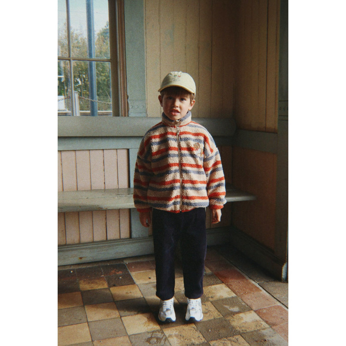 Konges Sløjd Tangerine Stripe Jody Embroidery Nallebjörn Jacka Grs