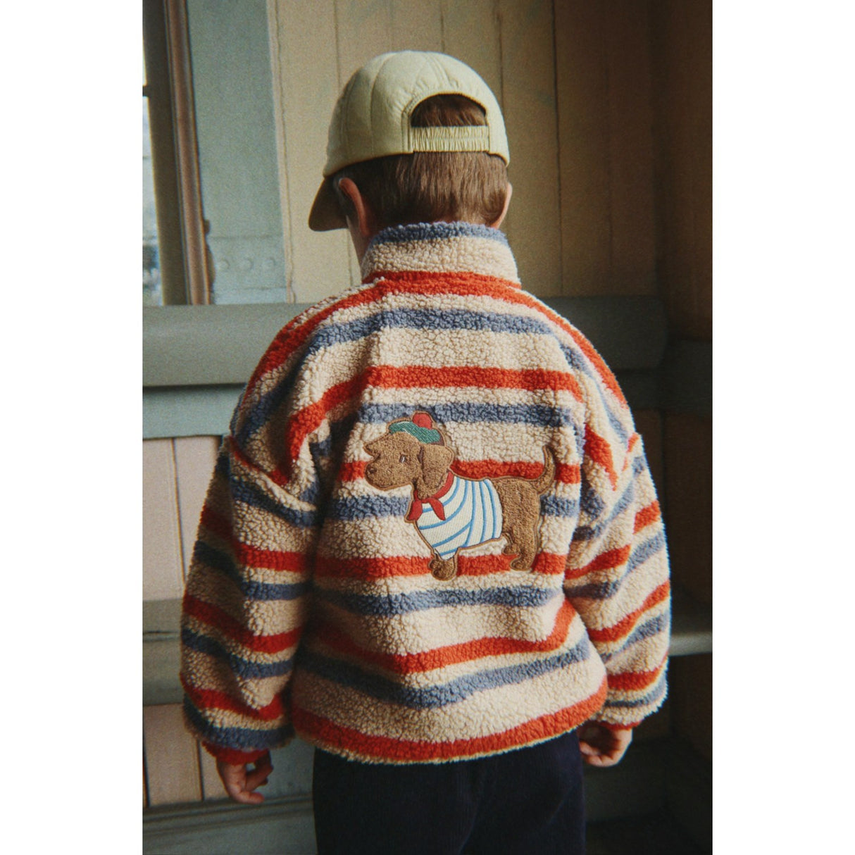 Konges Sløjd Tangerine Stripe Jody Embroidery Nallebjörn Jacka Grs