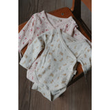 Petit Piao Eggnog Rabbit Aop Ppdio L_S Body Fold Pointelle Nb