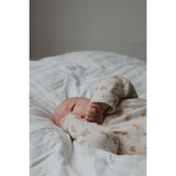Petit Piao Eggnog Rabbit Aop Ppdio L_S Byxdress Fold Feet Pointelle Nb