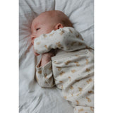 Petit Piao Eggnog Rabbit Aop Ppdio L_S Byxdress Fold Feet Pointelle Nb