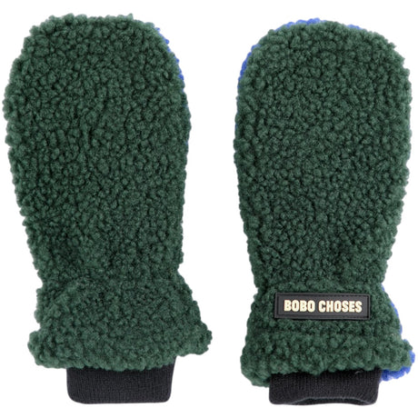 Bobo Choses Dark Green Färg Block Sheepskin Vantar
