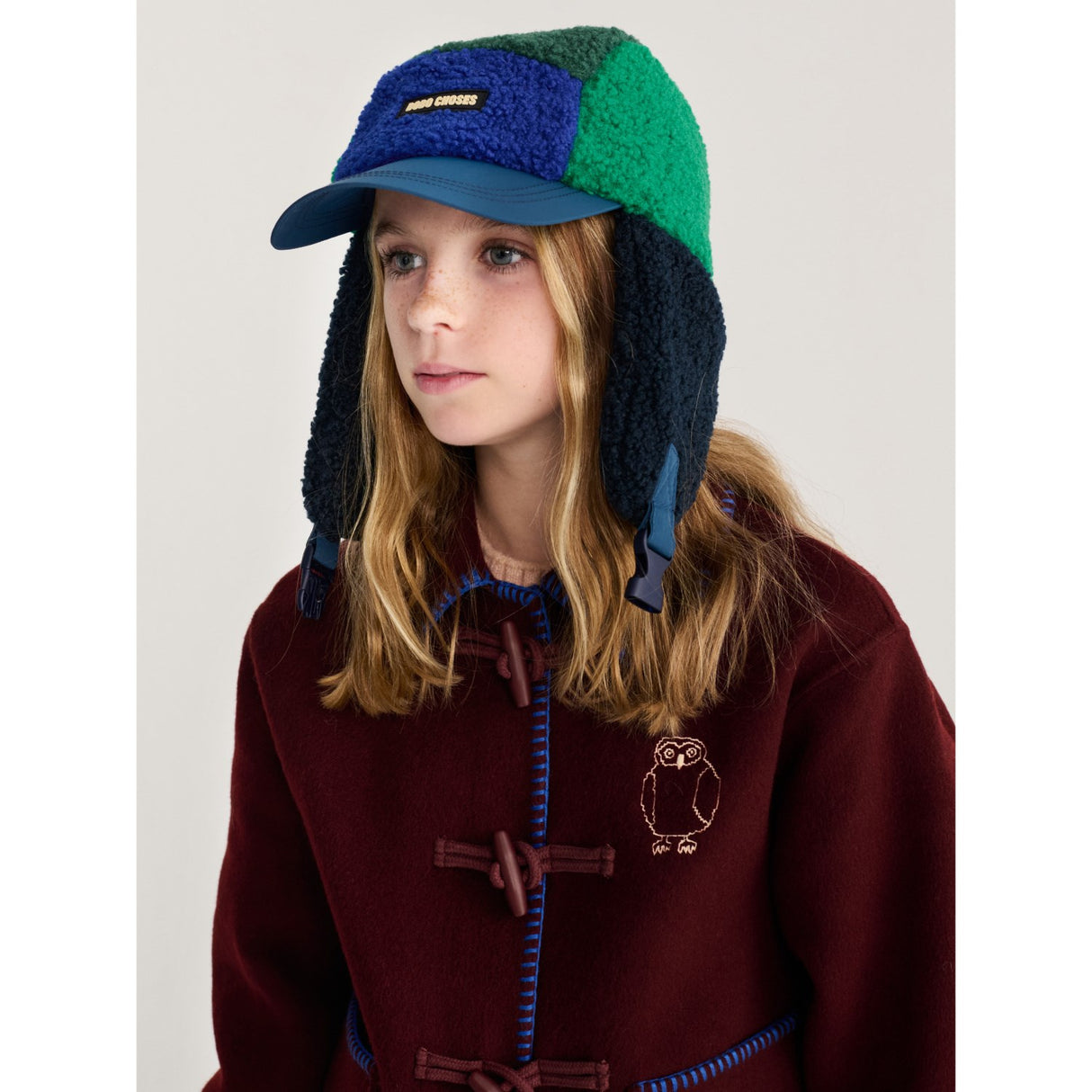 Bobo Choses Navy Blue Bobo Choses Färg Block Sheepskin Chapka