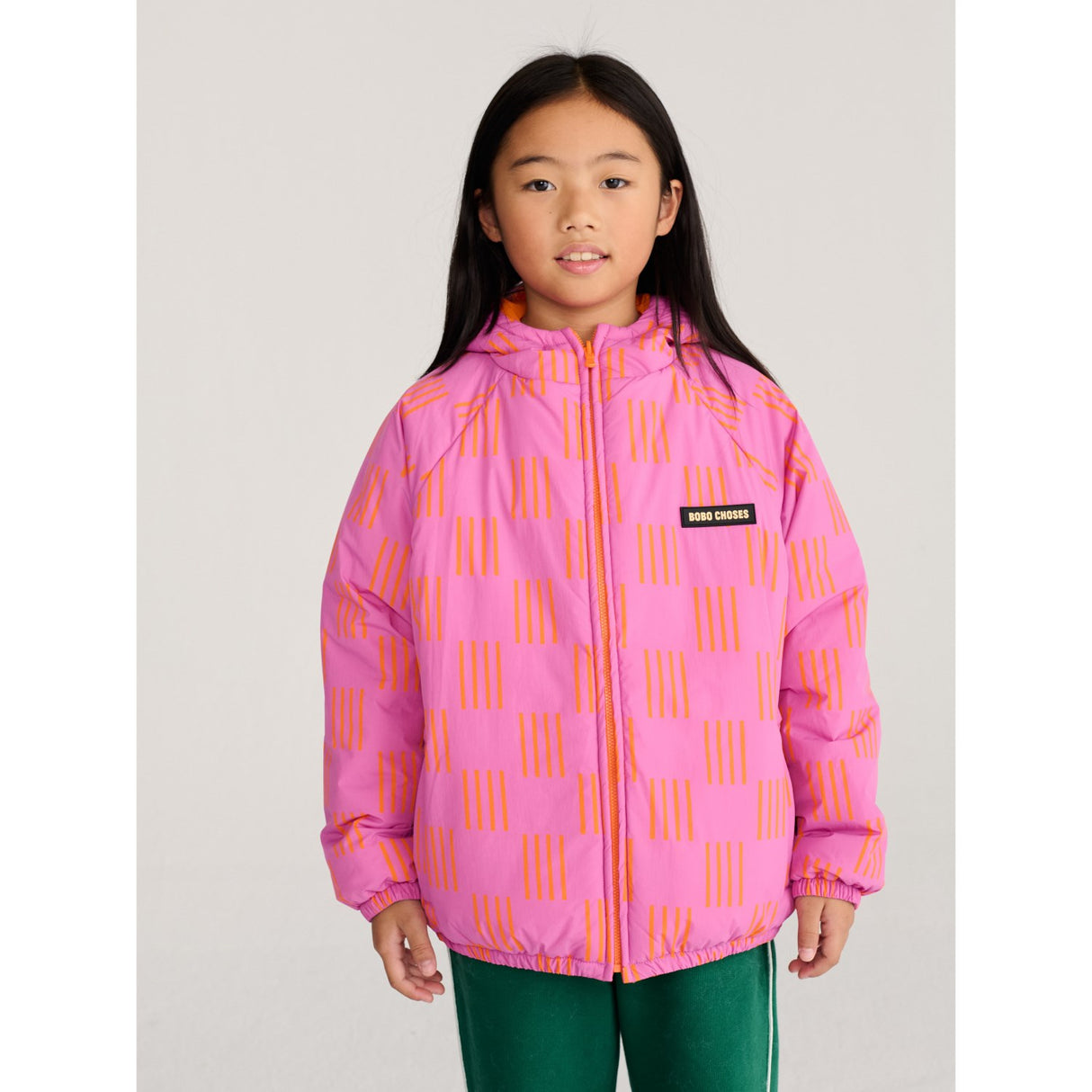 Bobo Choses Fuchsia Almost Moiré All Över Vändbar Anorak
