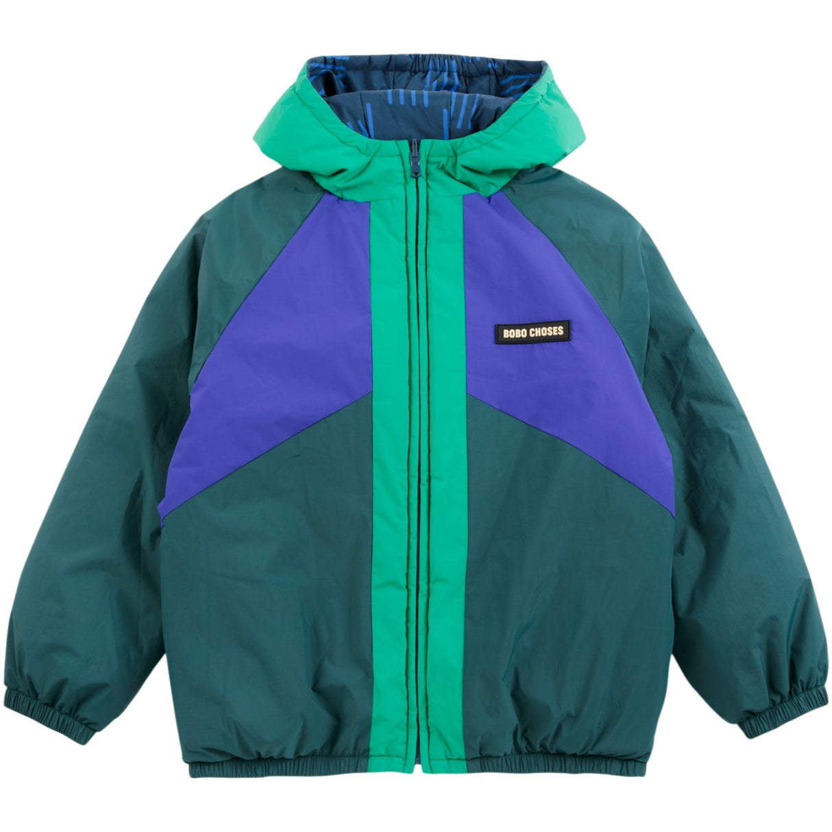Bobo Choses Navy Blue Almost Moiré All Över Vändbar Anorak