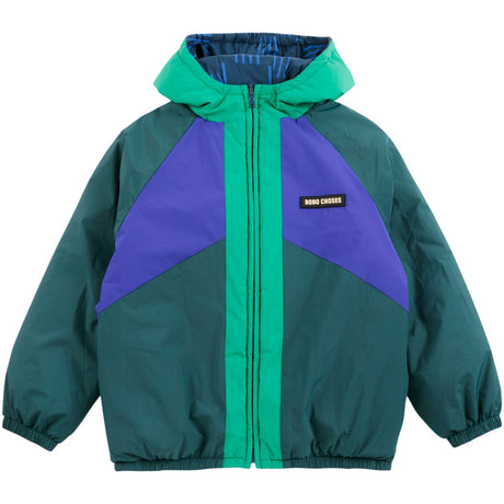 Bobo Choses Navy Blue Almost Moiré All Över Vändbar Anorak