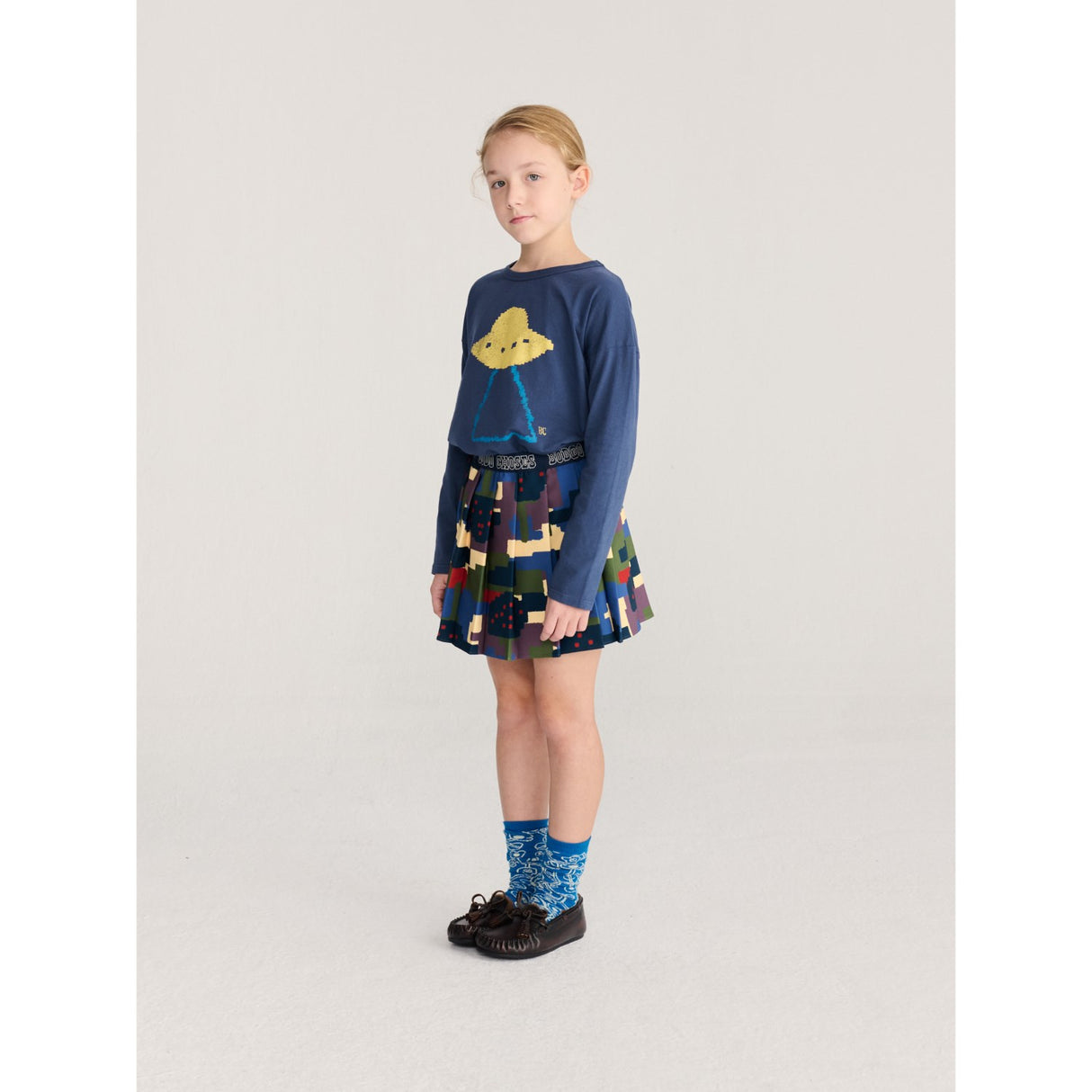 Bobo Choses Navy Blue Pixel Abduction T-Shirt