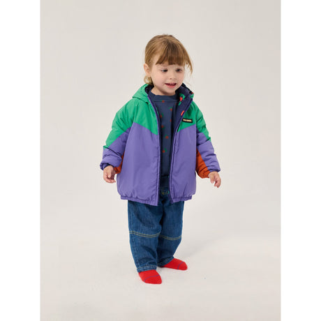 Bobo Choses Navy Blue Stamp Bloom All Över Vändbar Anorak