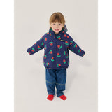 Bobo Choses Navy Blue Stamp Bloom All Över Vändbar Anorak