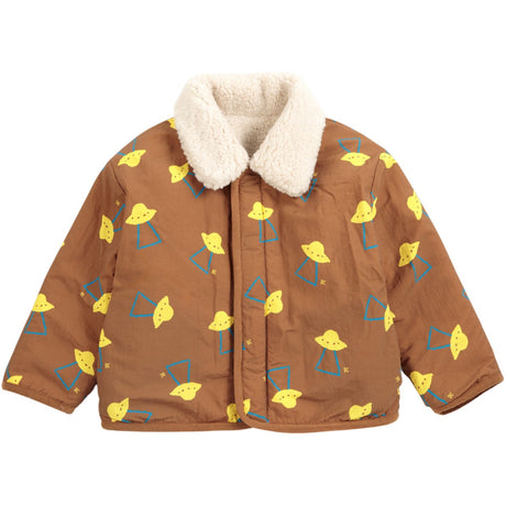Bobo Choses Brown Pixel Abduction Sheepskin Vändbar Jacka