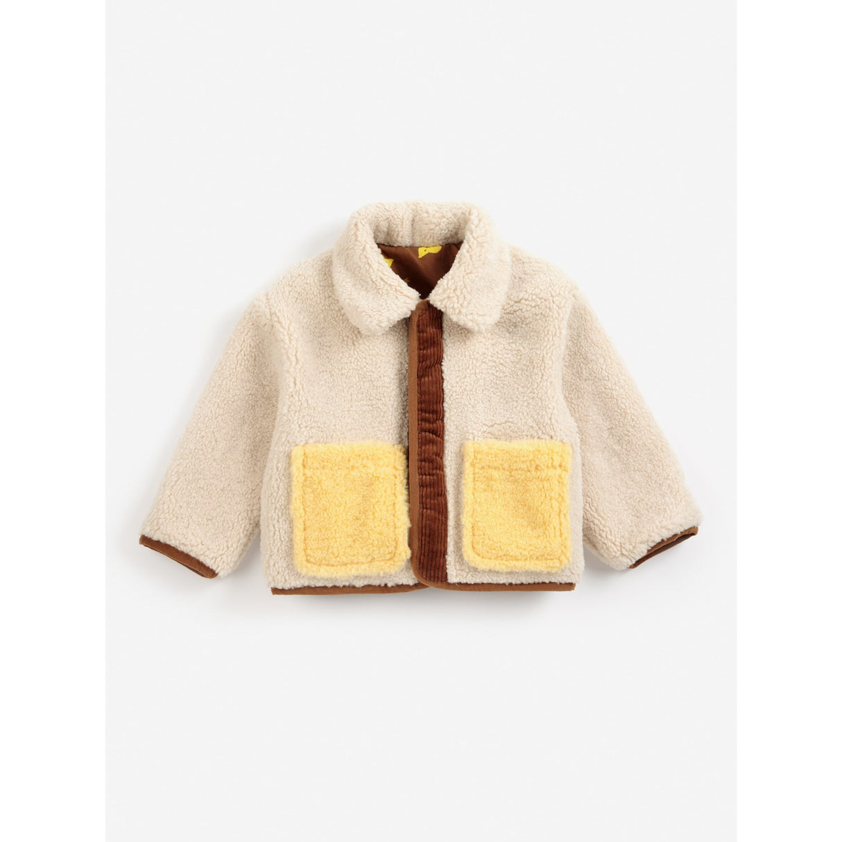 Bobo Choses Brown Pixel Abduction Sheepskin Vändbar Jacka