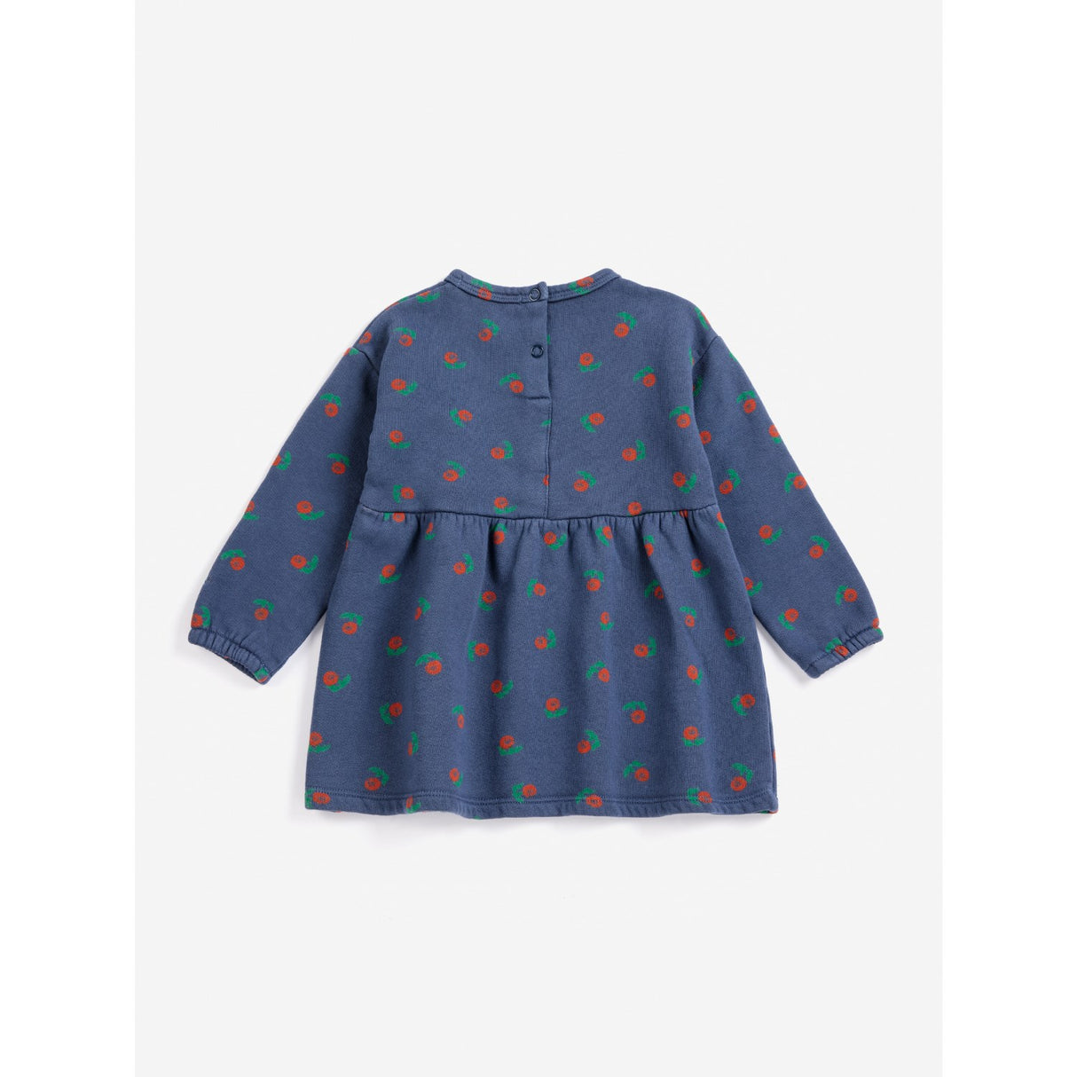 Bobo Choses Navy Blue Stamp Bloom All Över Fleece Klänning