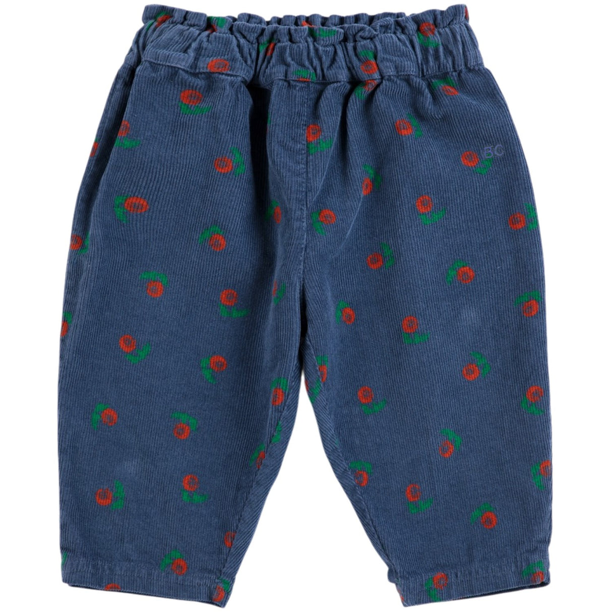 Bobo Choses Navy Blue Stamp Bloom All Över Corduroy Byxor