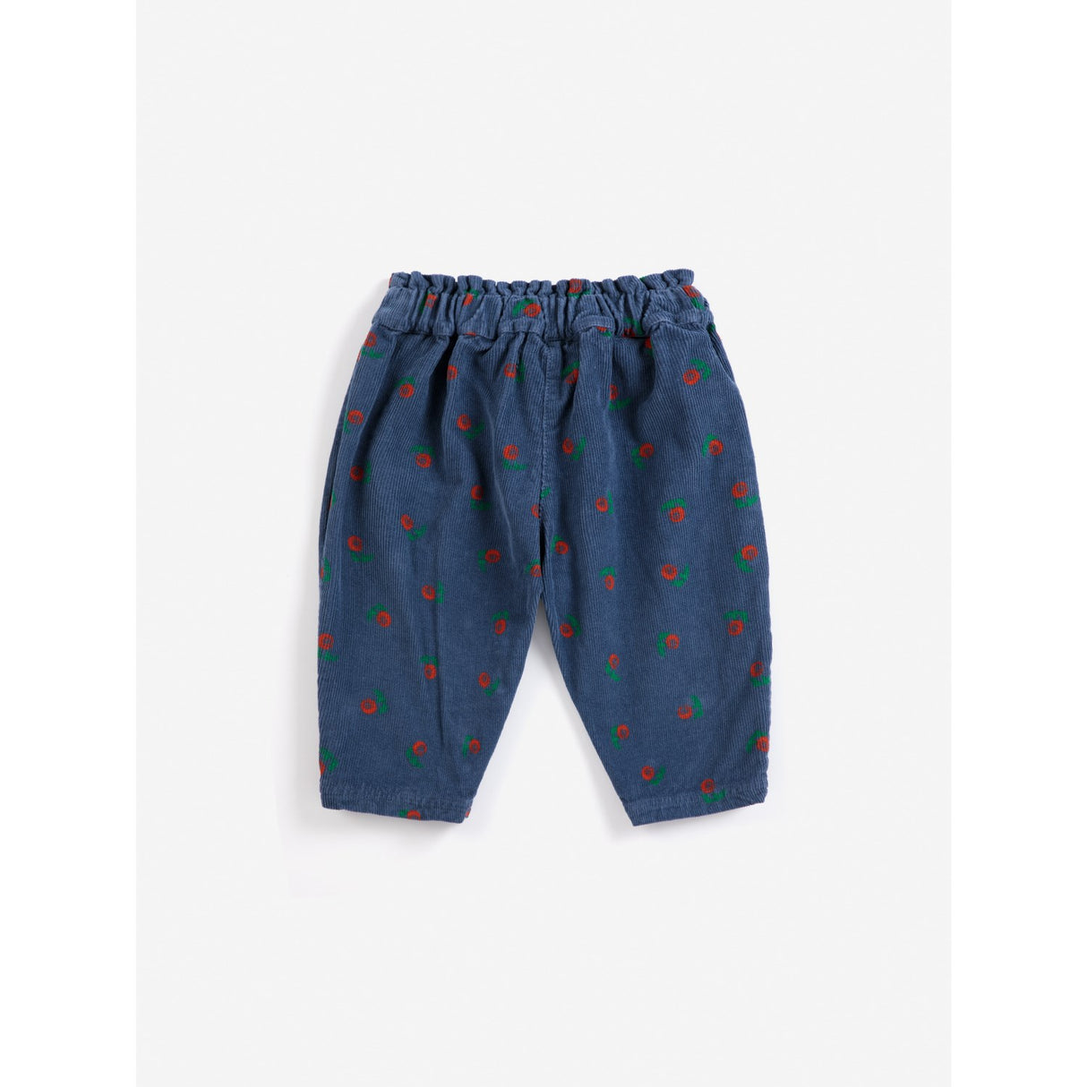 Bobo Choses Navy Blue Stamp Bloom All Över Corduroy Byxor