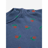 Bobo Choses Navy Blue Stamp Bloom All Över Sweatshirt