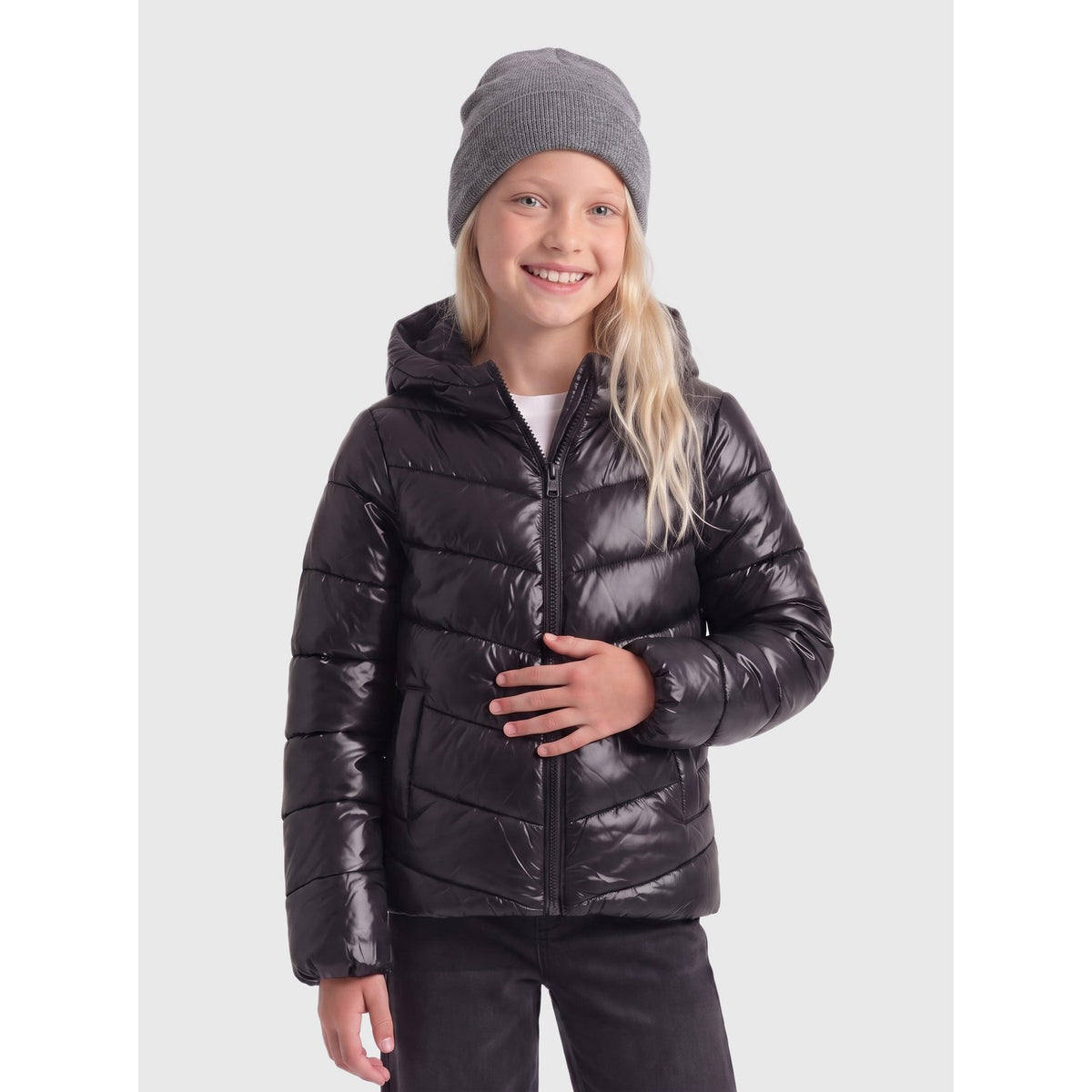 kids ONLY Black Kogkajsa Lys Quilt Huva Jkt Otw Noos